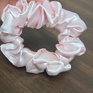 Crafty & Posh Size M Light Pink Satin Handmade Scrunchie
